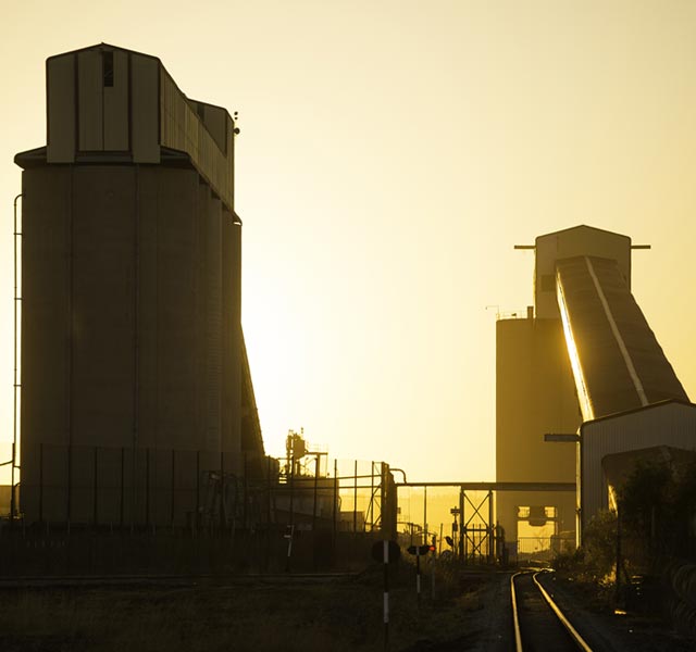 Sunset at a Harmony Gold operation