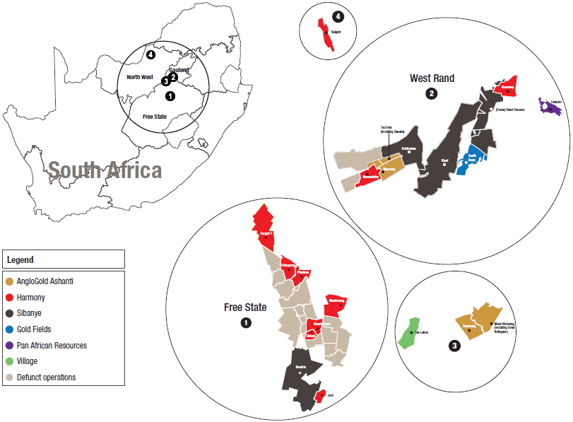 Gold Mines In South Africa Map - Tour Map